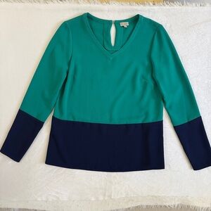 Cremiux Colorblock V-Neck Blouse XS